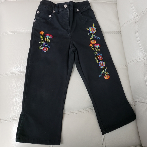 🎈😊 COPPER KEY Embroidered & Beaded Black Jeans // (CHILD) - Picture 5 of 8